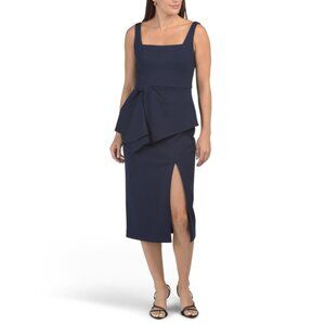 AIDAN MATTOX Dark Navy Sleeveless Cocktail Dress